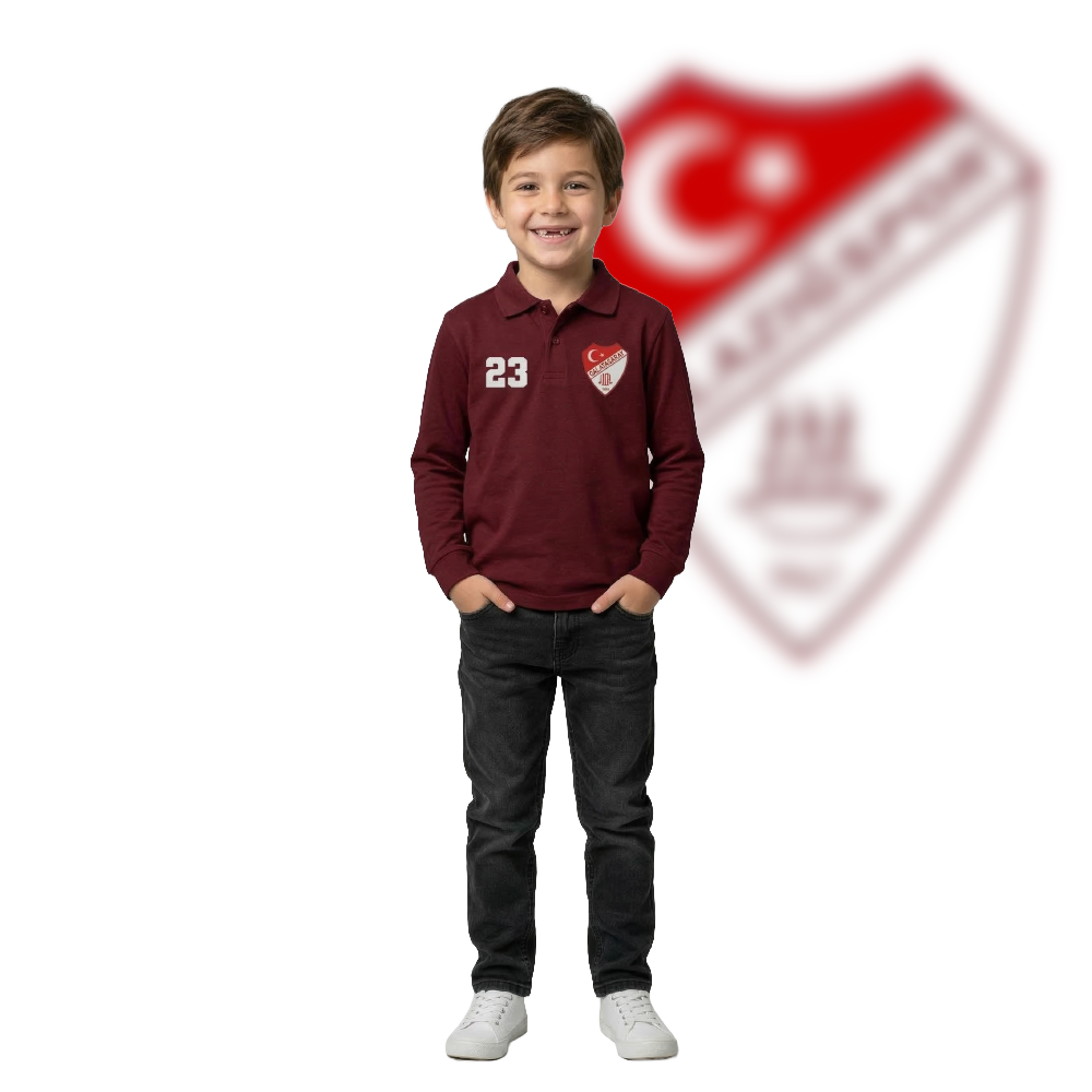 Vişne-Miras: Long Sleeve Çocuk Polo