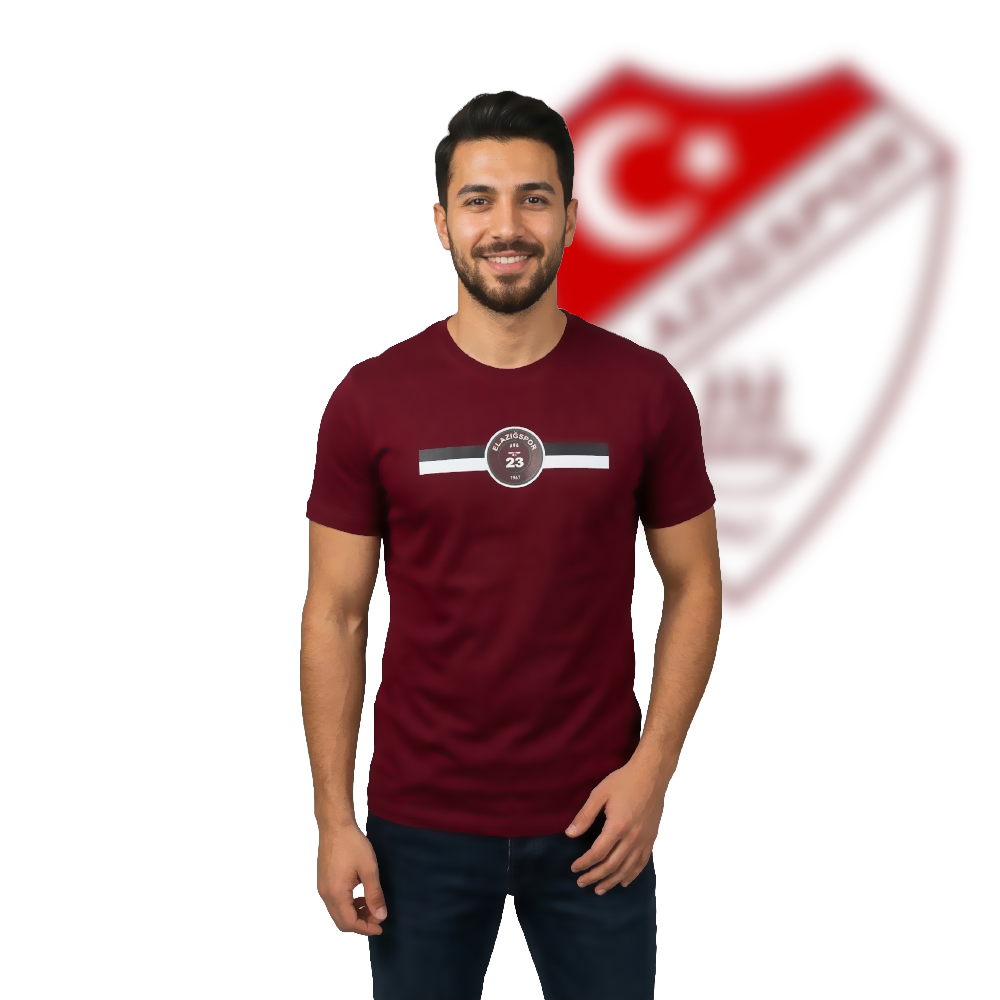 Elazığspor "Şehir Hattı 23" Bordo Şeritli Taraftar Tshirt