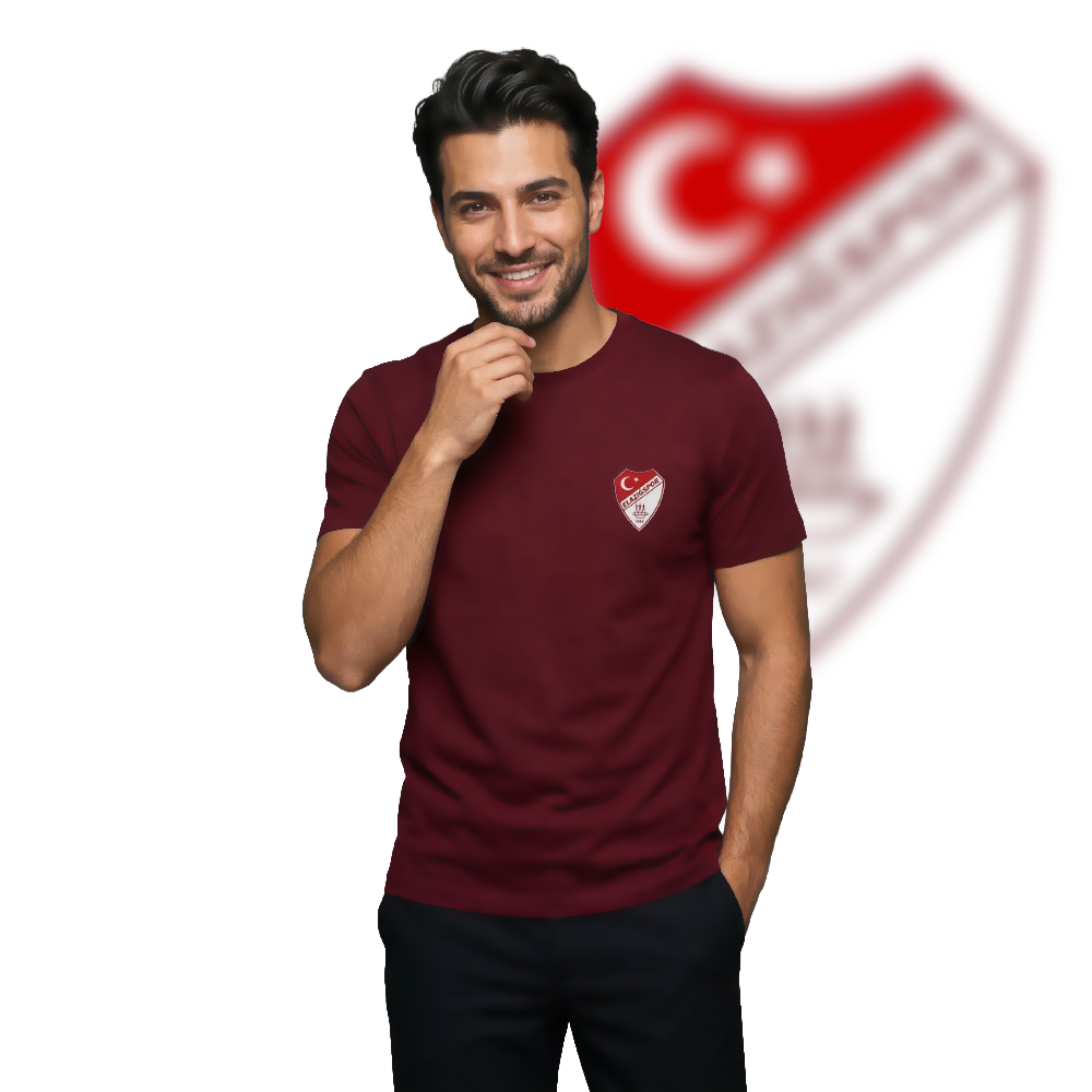 Elazığspor "Klasik Arma" Pamuklu Bordo Taraftar Tshirt
