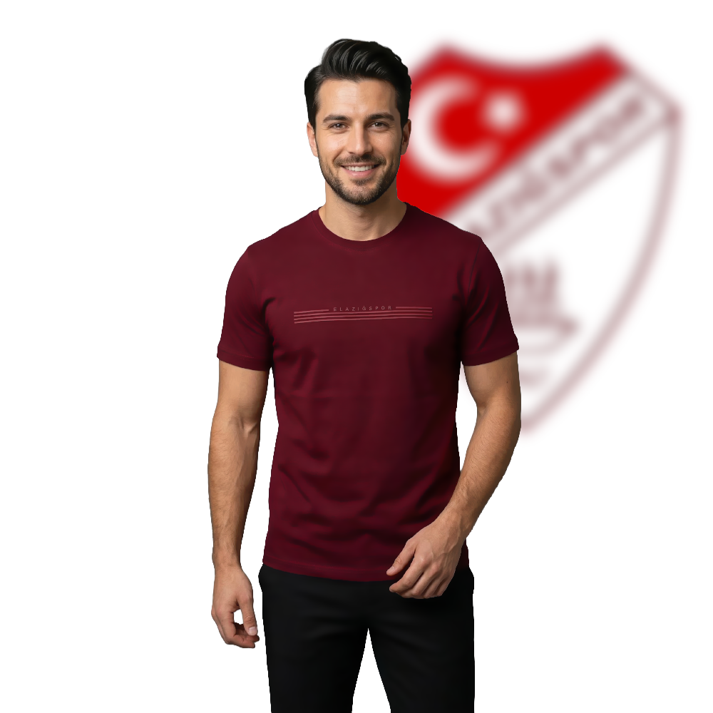 Elazığspor "Fine Lines" Minimalist Bordo Taraftar Tshirt